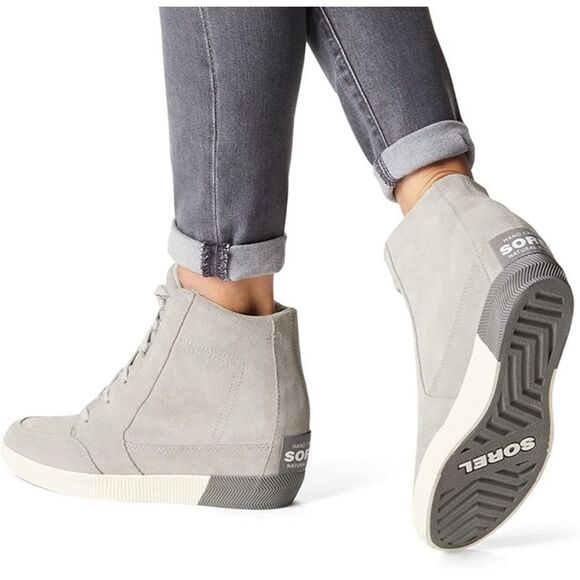 Sorel Shoes - Sorel Women's Out 'N About Gray Suede Wedge Sneaker Bootie Size 10